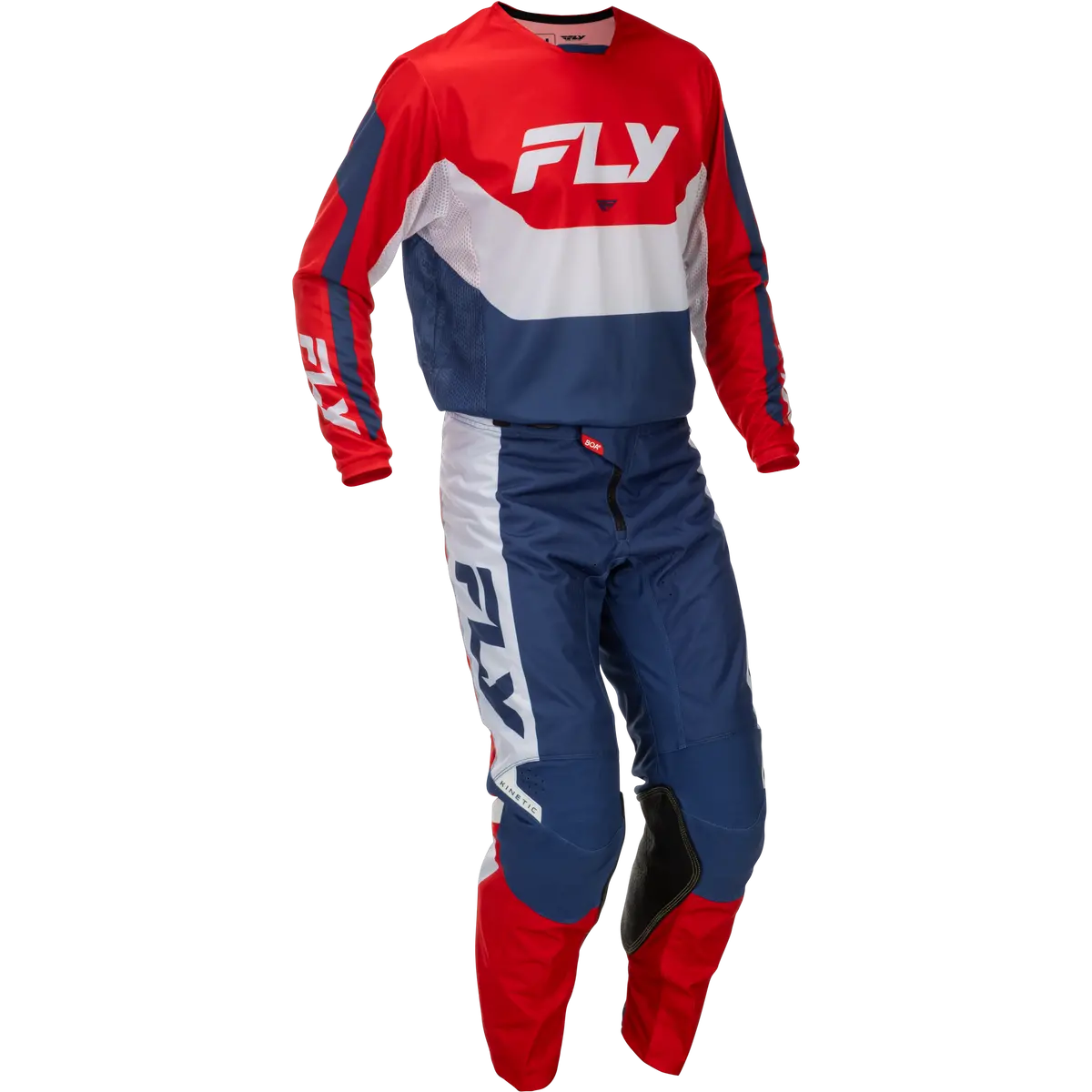 2026 Fly Racing Adult Kinetic Gear Combo - Red/White/Blue 1