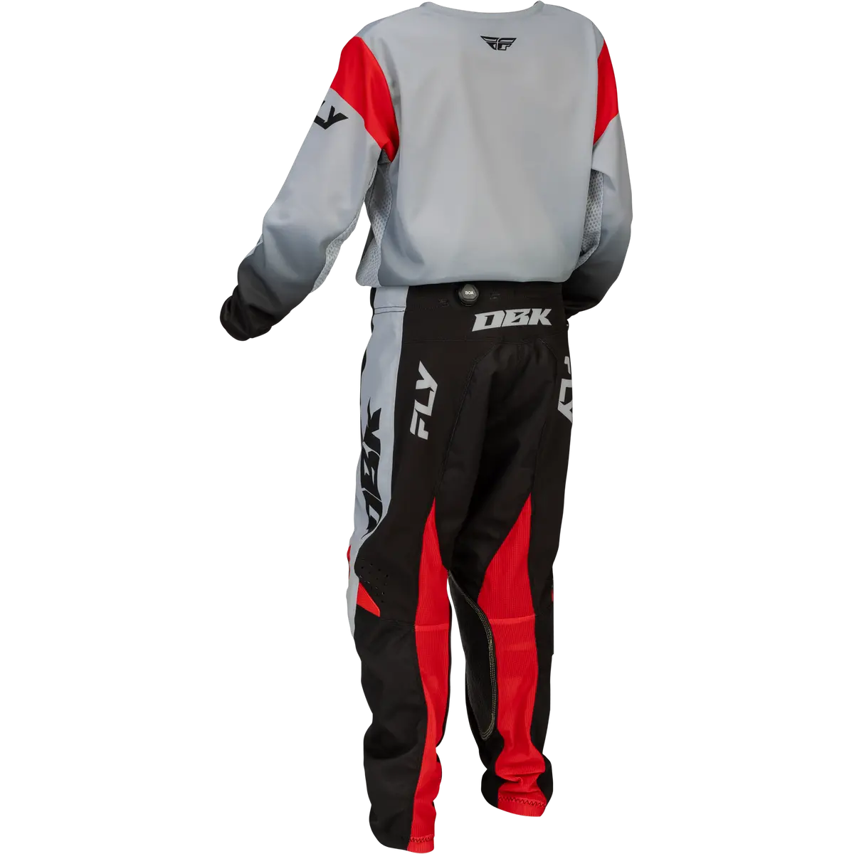 2026 Fly Racing Youth Kinetic Dbk Gear Combo - Grey/Black/Red 2
