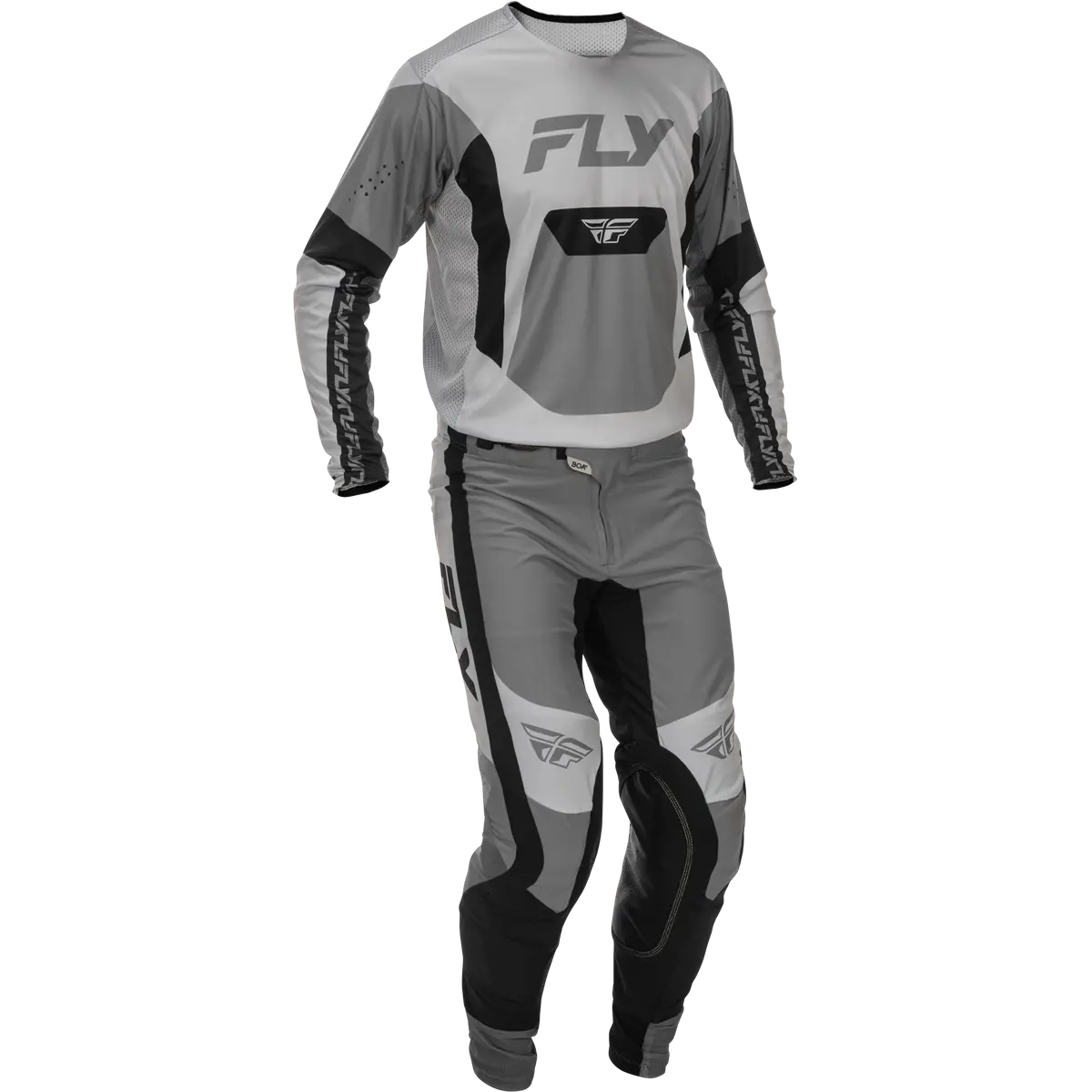 2026 Fly Racing Adult Lite Gear Combo - Grey/Black 1