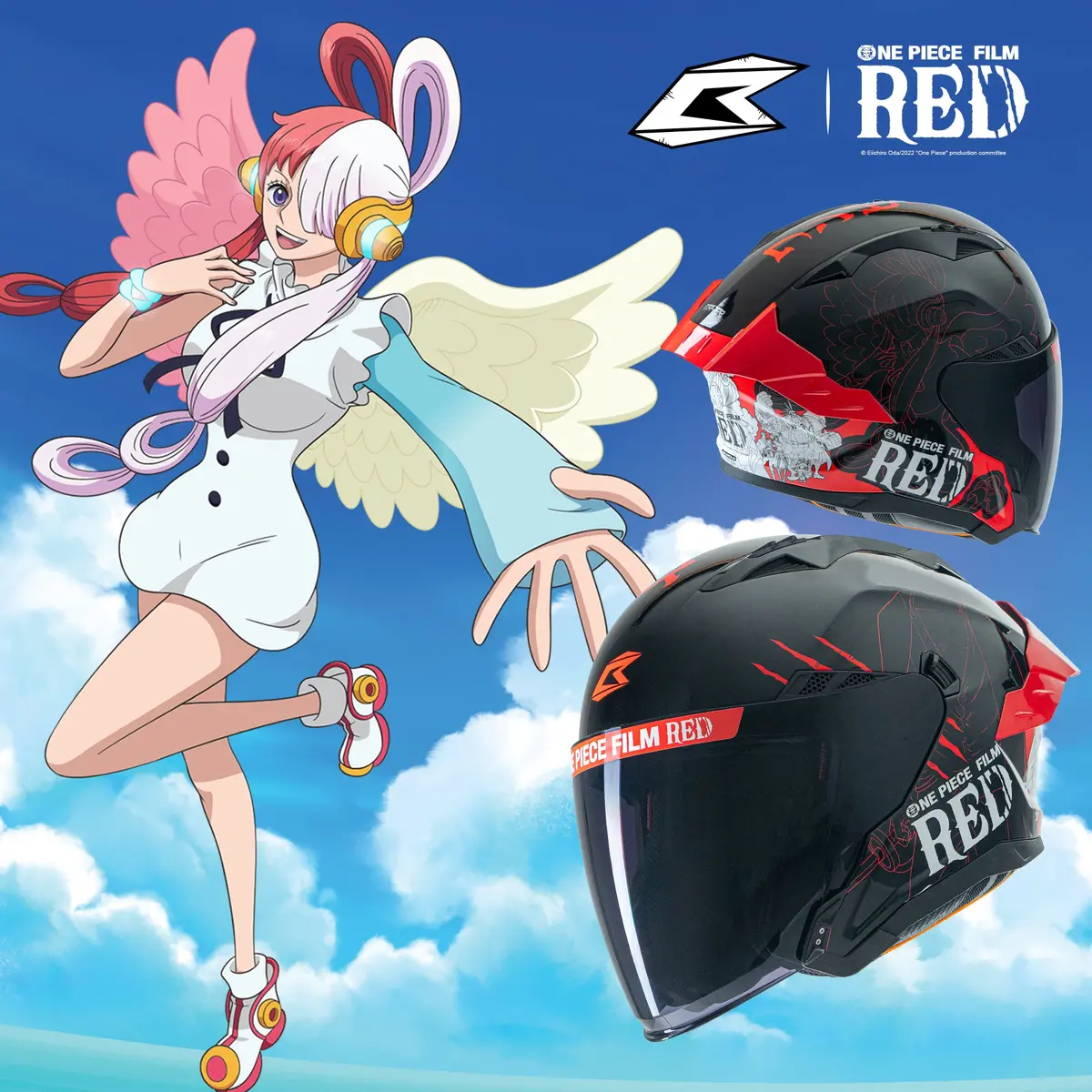 Bilmola Ad Jet One Piece Red Open Face Helmet 1