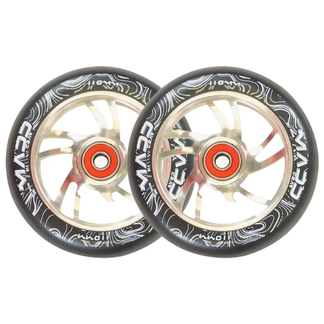 Pair Madd Gear 110Mm Force Alloy Core Wheel Silver 1