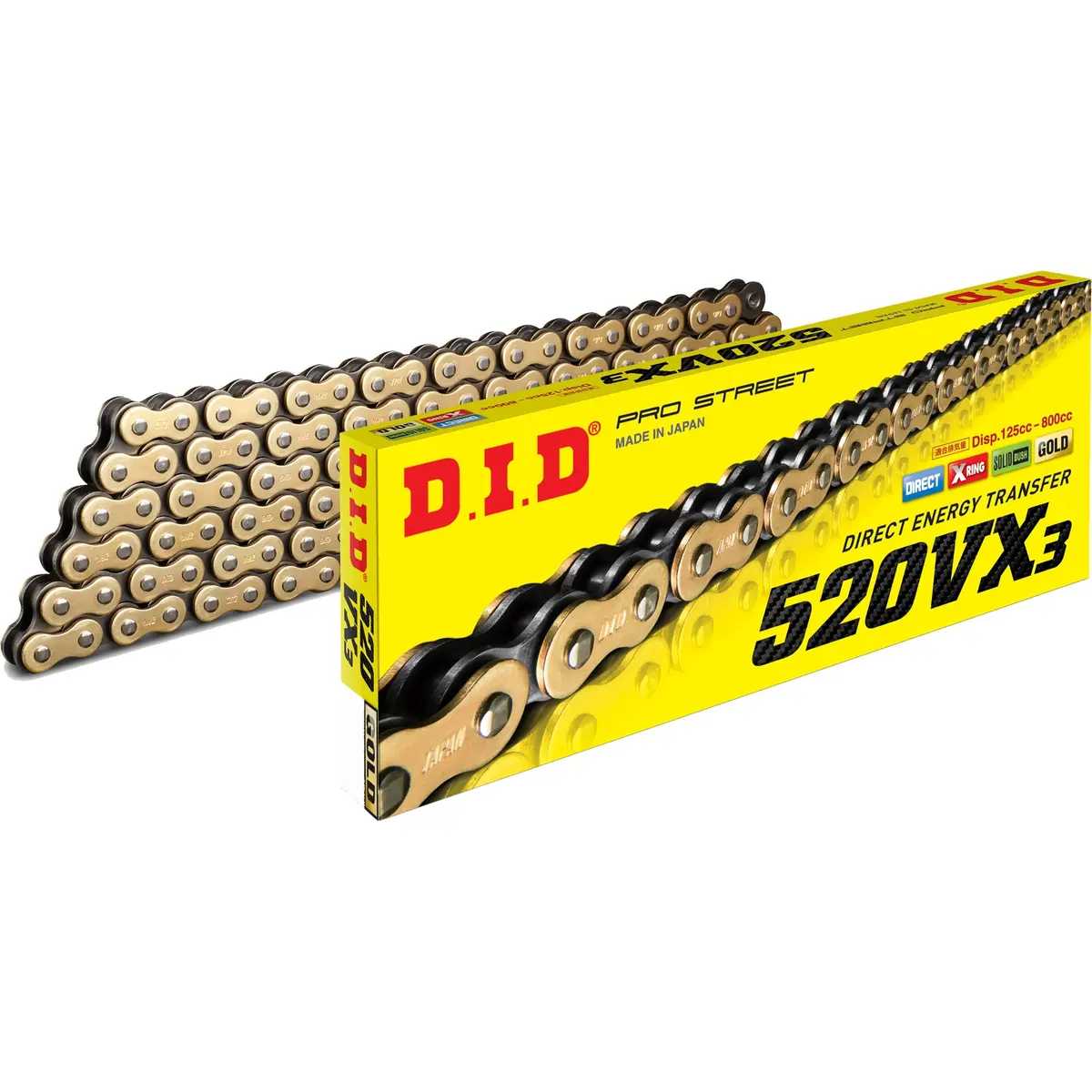 D.I.D 520Vx3 X-Ring Gold Chain 1