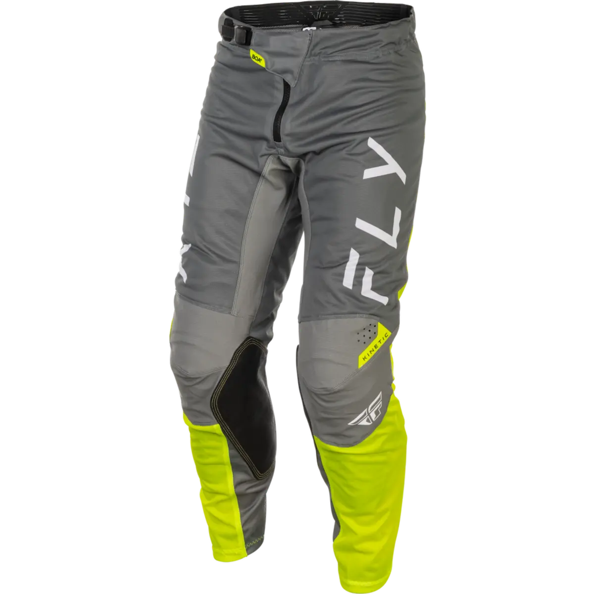 2025.5 Fly Racing Adult Kinetic Mesh Center Grey/White/Hi-Vis Gear Combo 5
