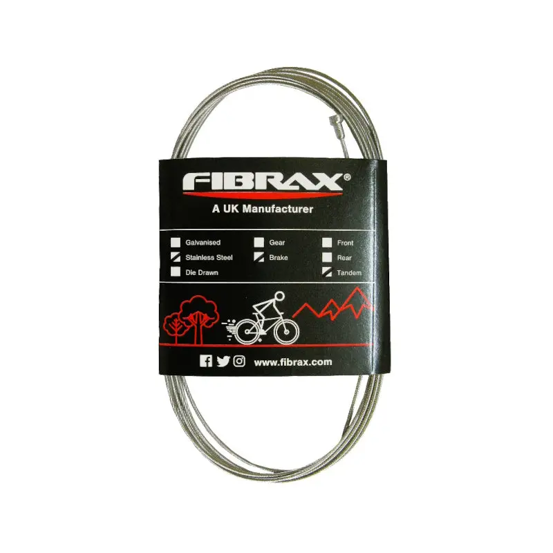 Fibrax Stainless Steel Tandem Brake Cable (Pear Nipple) 1