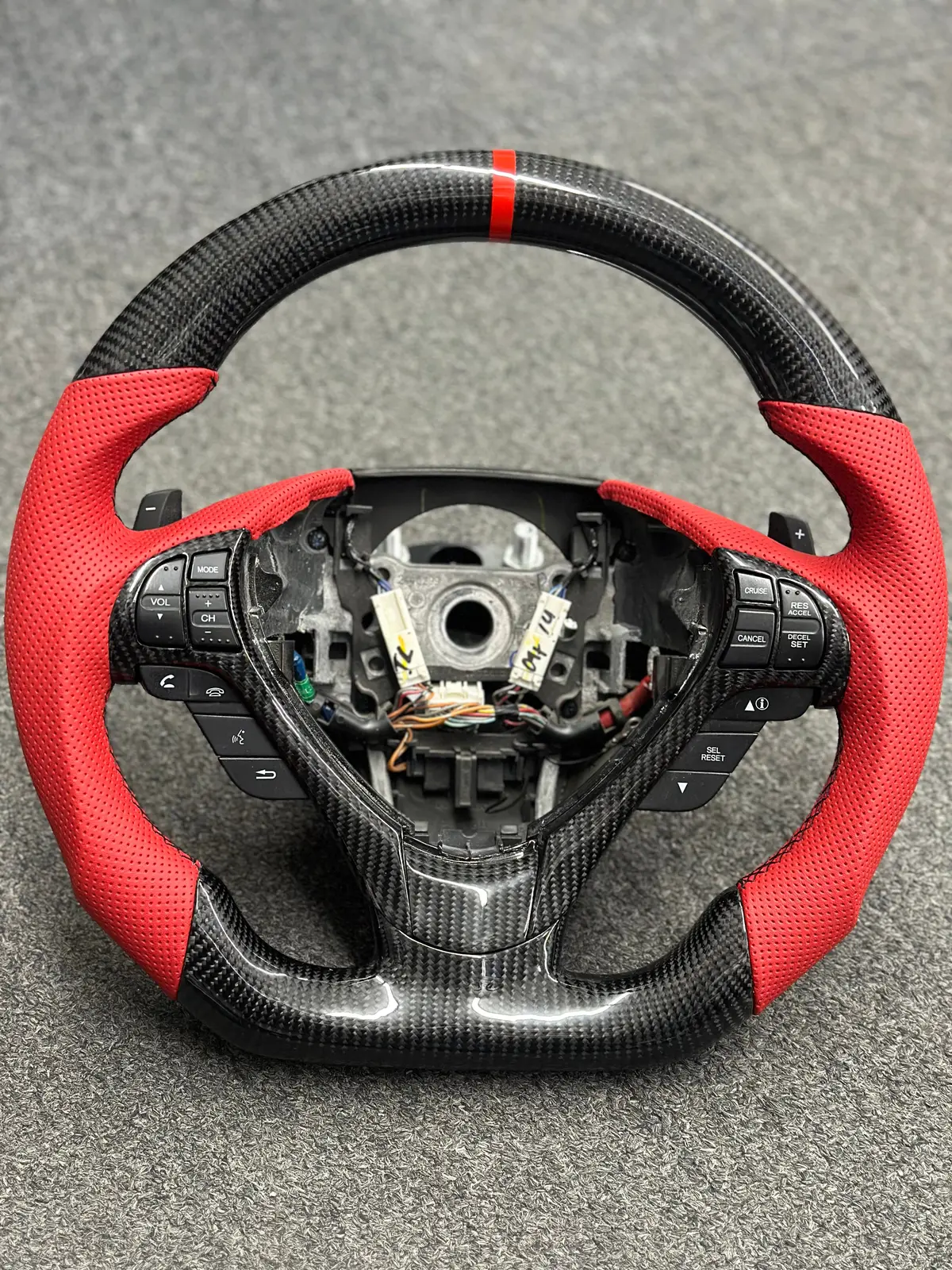 Carbon Steering Wheel - Acura - Tl 2009-2014 Red Leather 1
