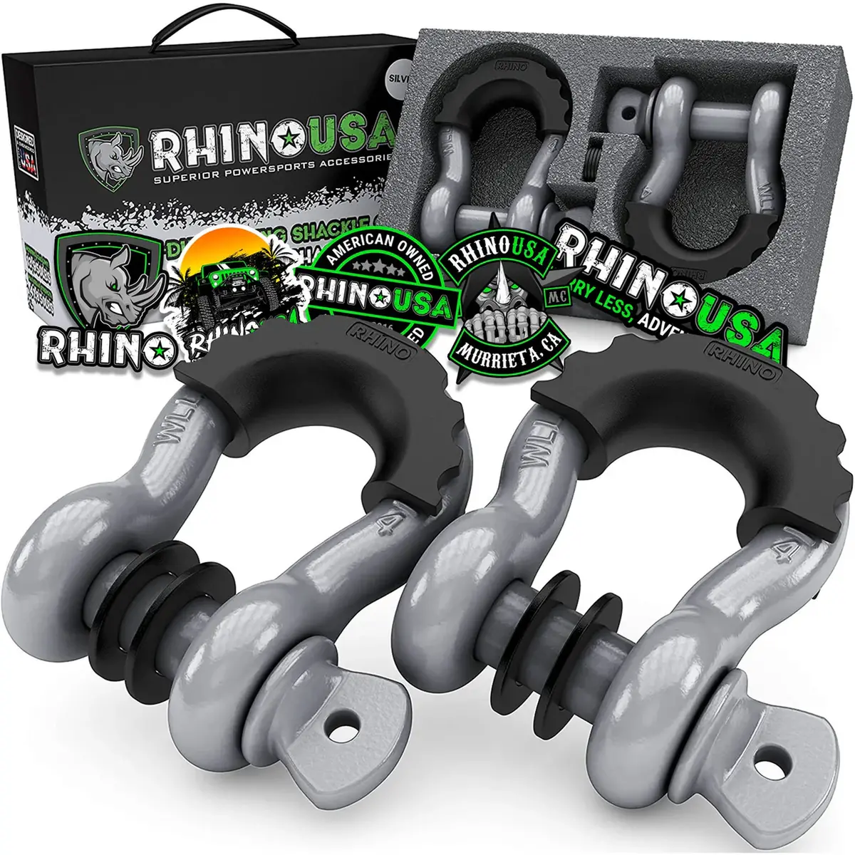Rhino Usa 3/4" D-Ring Shackle Set 2