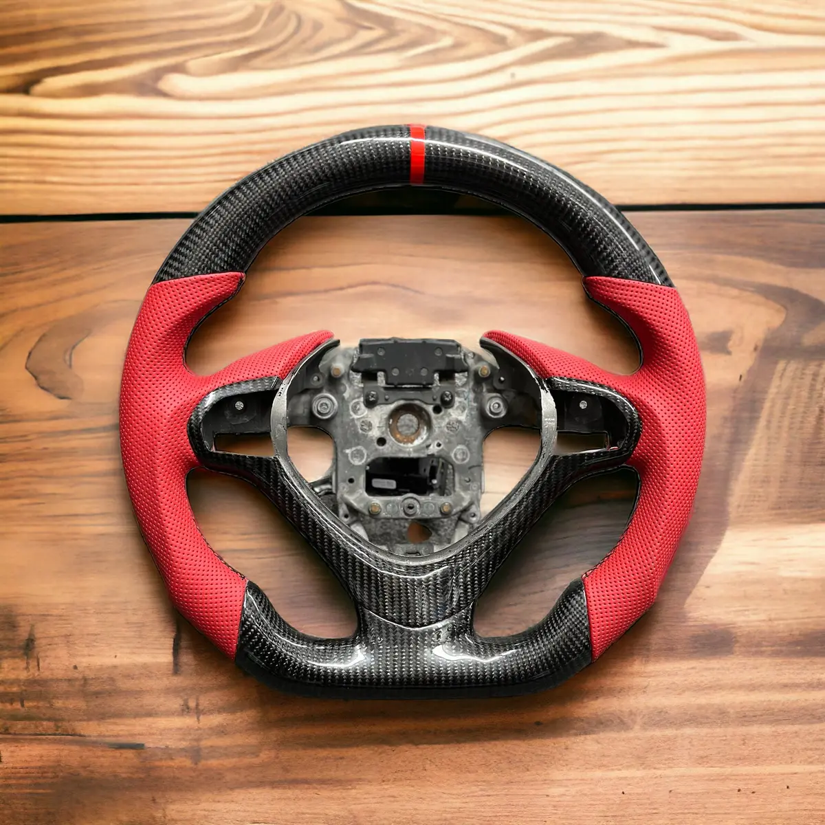 Carbon Steering Wheel - Acura - Tsx (2009-2014  Red Leather) 1