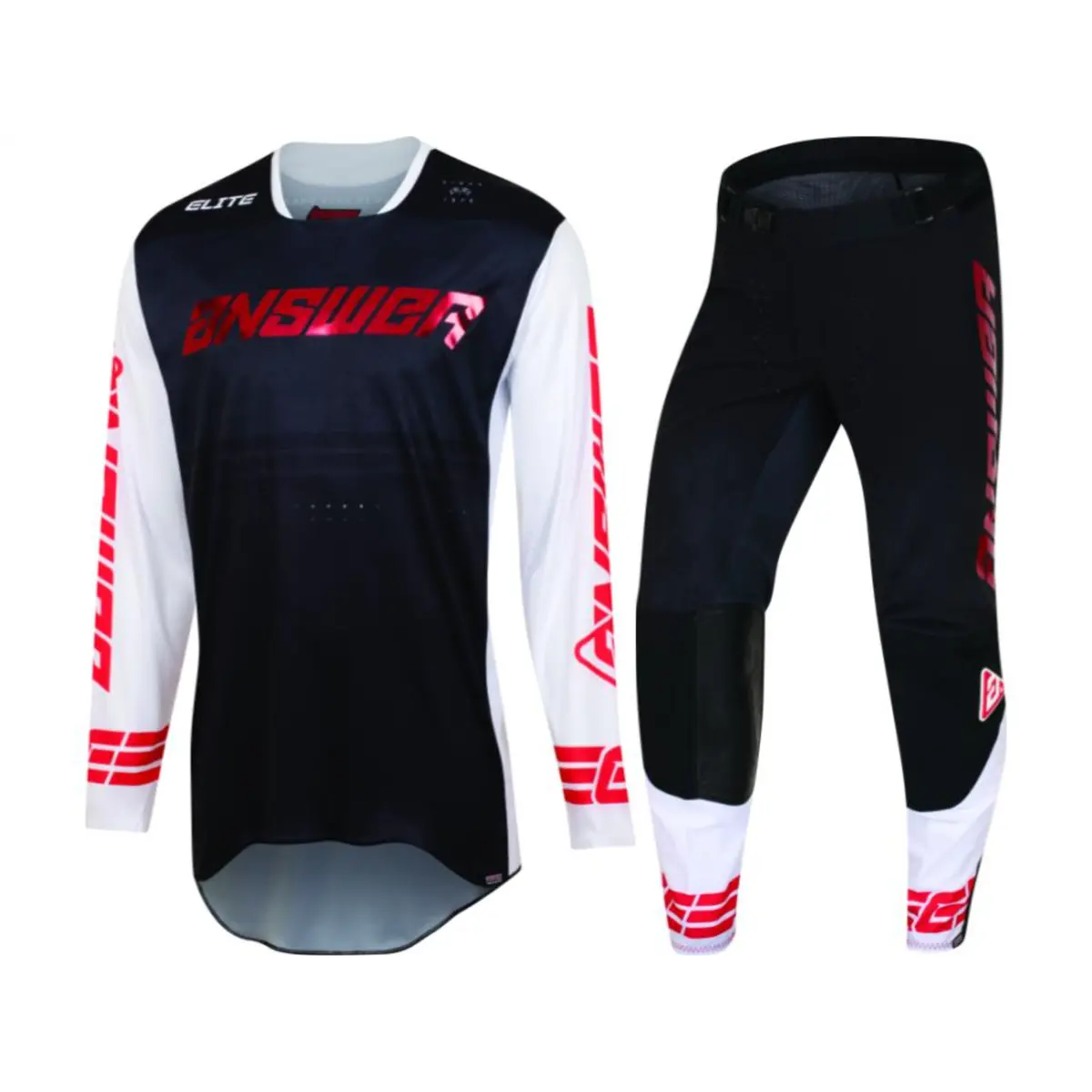 Answer Racing Elite Finale Adult Black/White/Red Gear Combo 1
