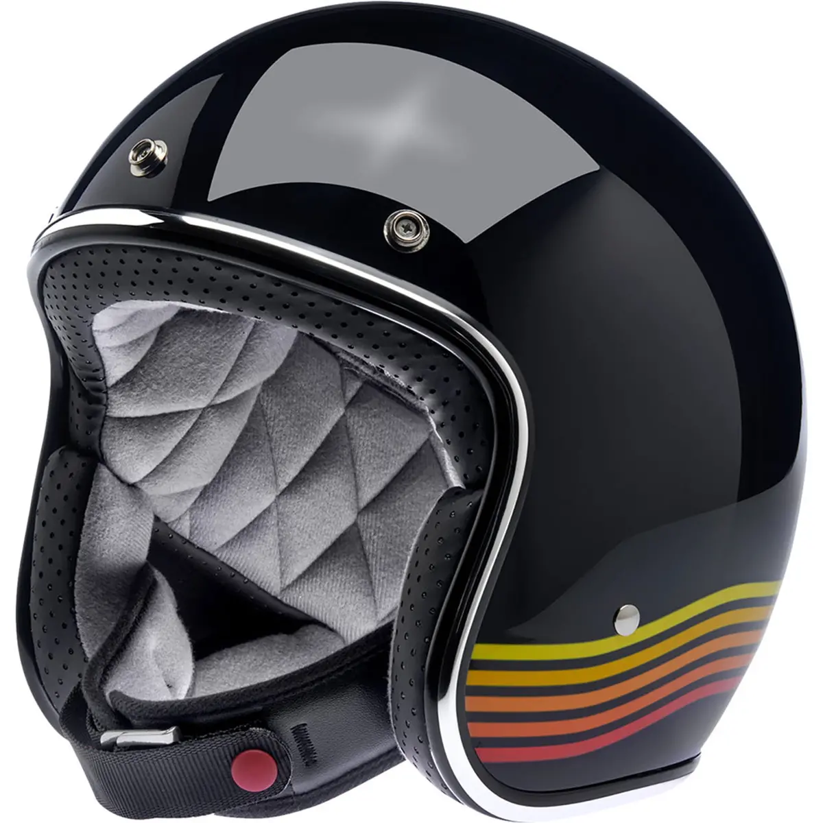 Biltwell Bonanza Spectrum Gloss Black Jet Helmet 1001-536 1