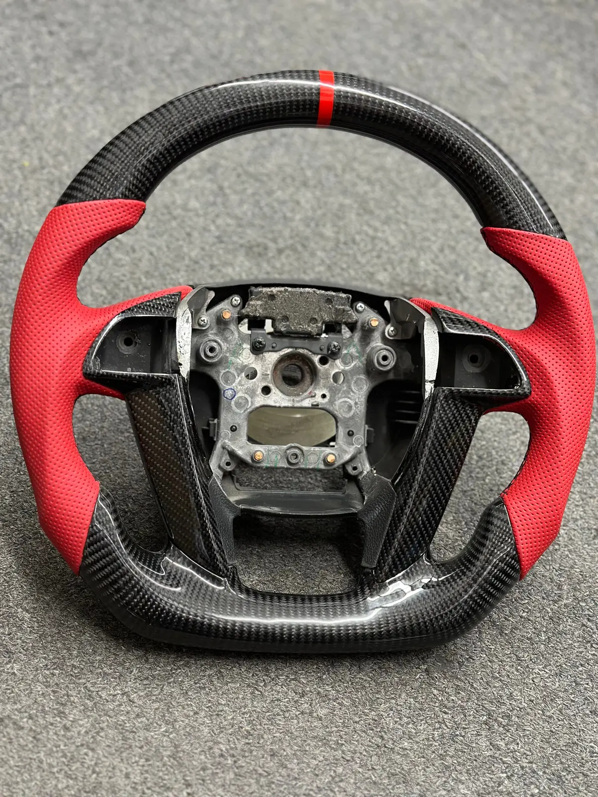 Carbon Steering Wheel - Honda - Accord (2008-2012 8Th Gen Red Leather) 1