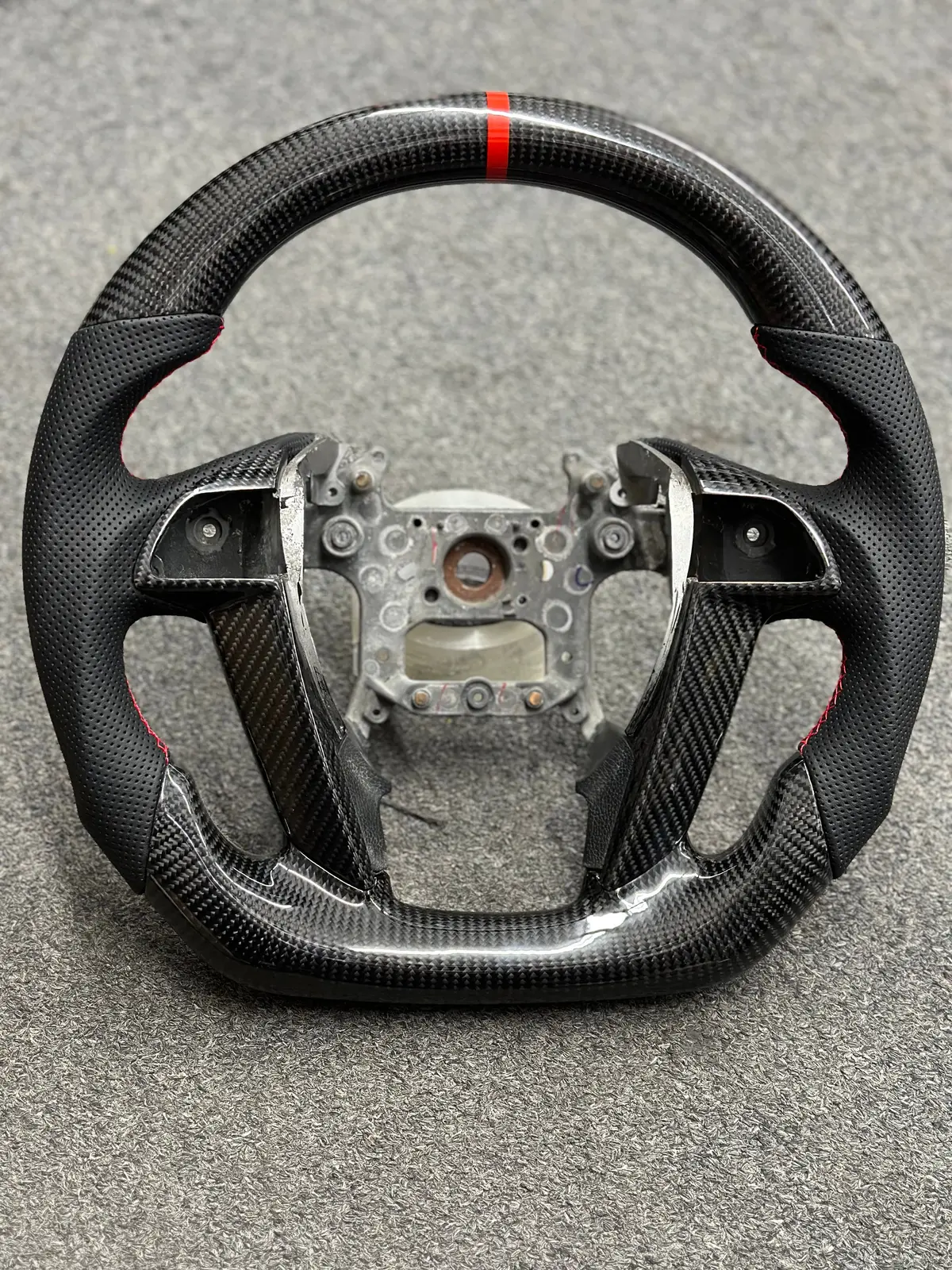 Carbon Steering Wheel - Honda - Accord (2008-2012 8Th Gen Black Leather) 1