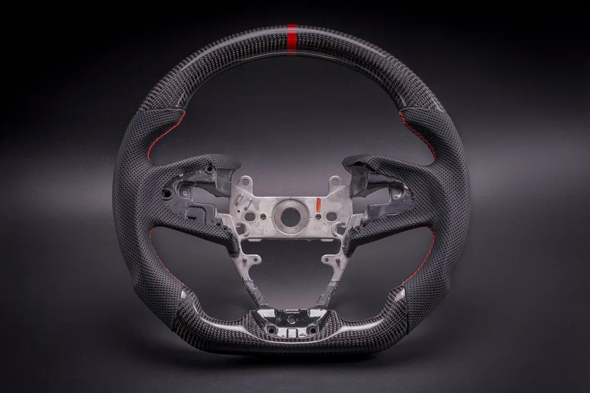 Steering Wheel - Honda - Civic 10Th Gen Black Leather Red Stripe 1