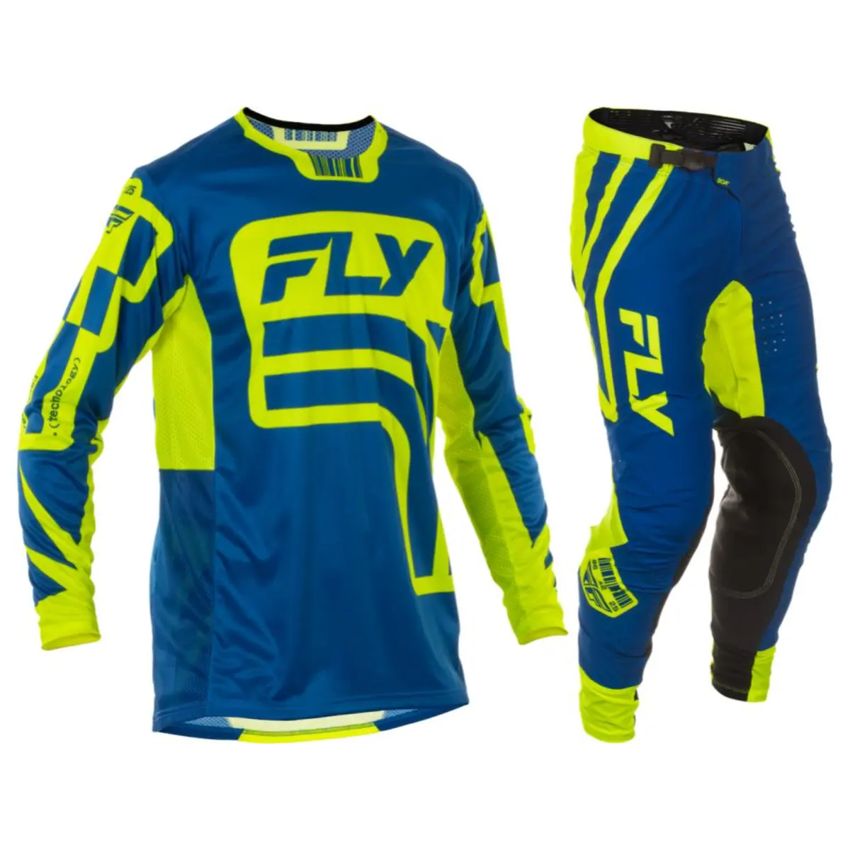 2025 Fly Racing Adult Lite Le Lancer Navy/Hi-Vis Gear Combo 1