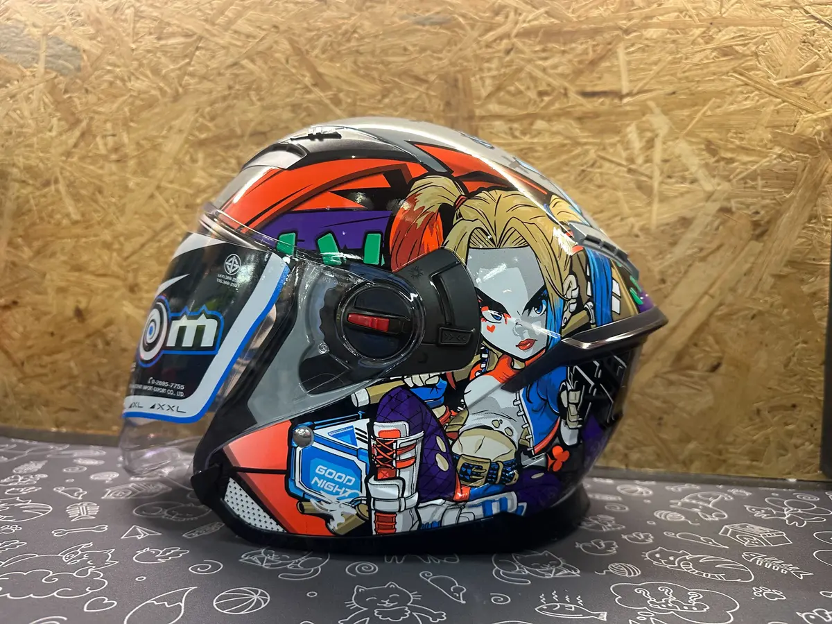 Rd Helmet Air Force 1 Harley Quinn Open Face Helmet 1