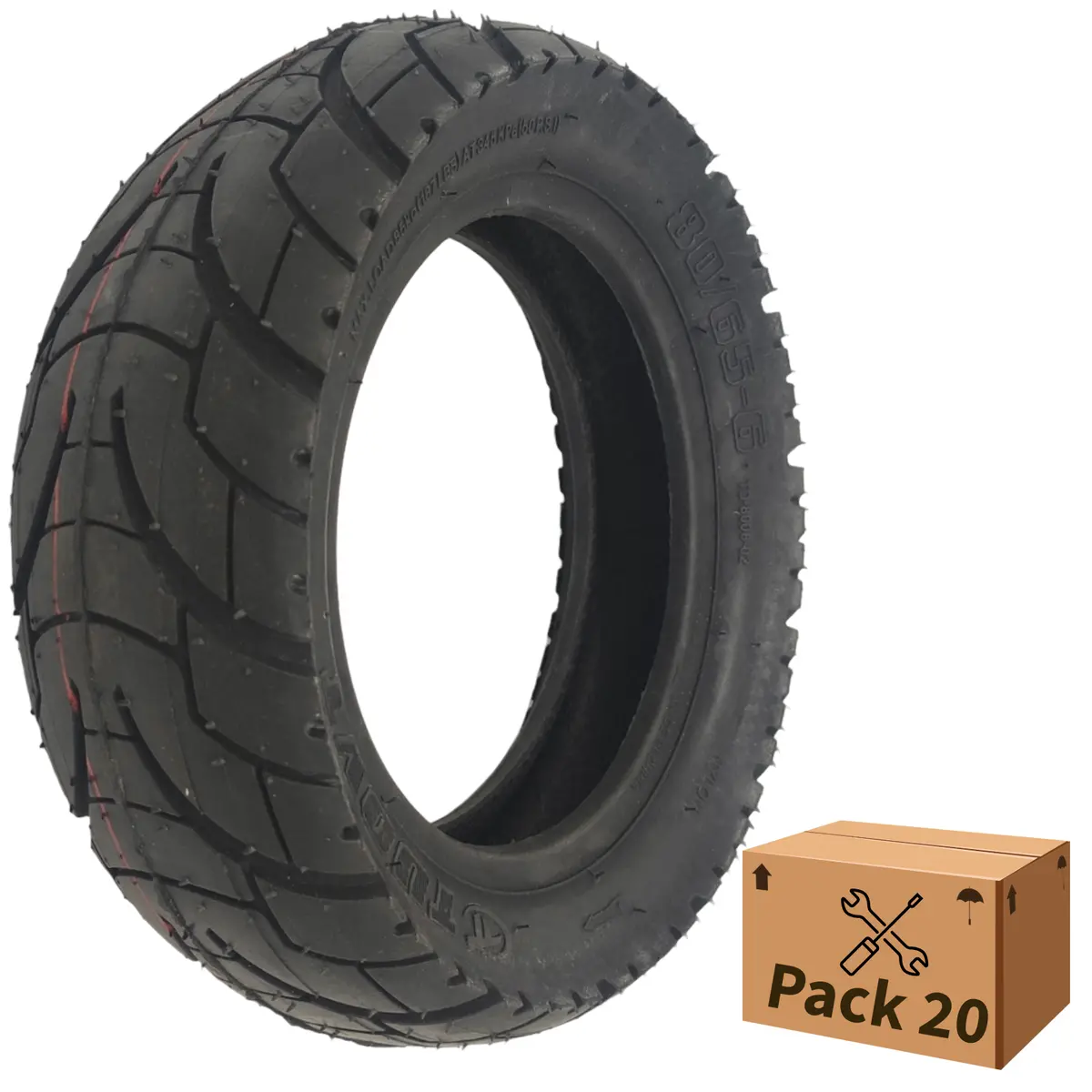 Tuovt Reifen 80/65-6 10X3 20 Stück 1