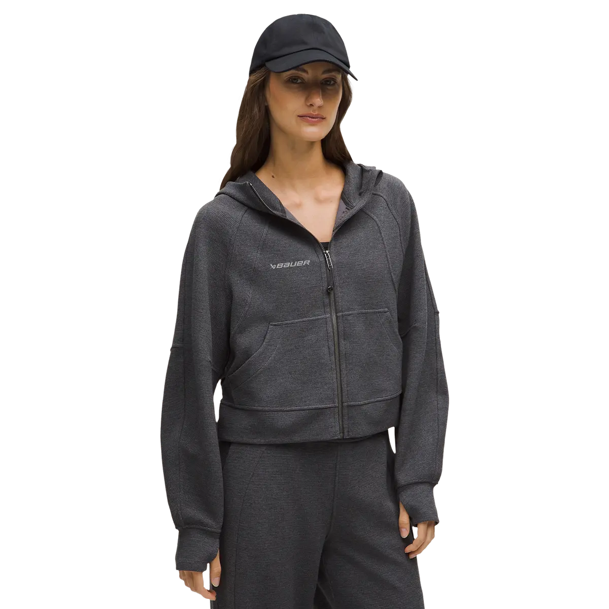 Bauer Lululemon Waffle Full Zip Hoodie Womens 1