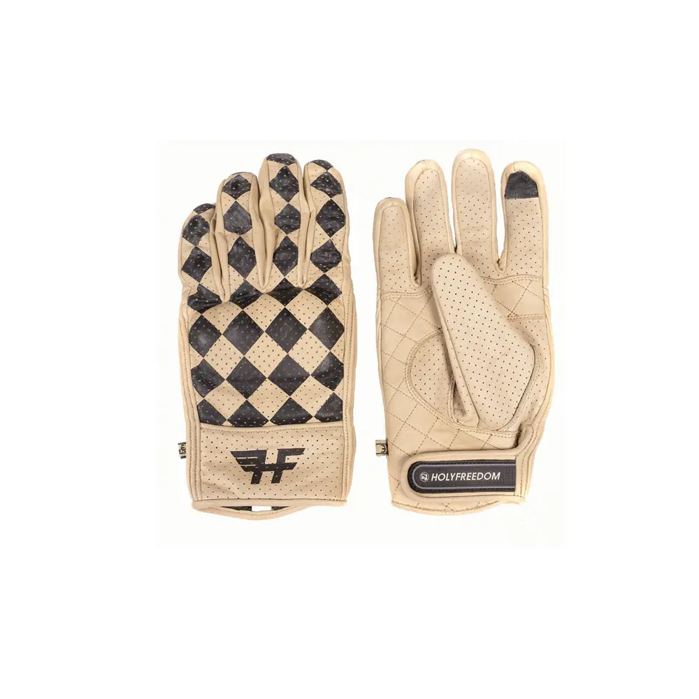 Holyfreedom Leather Certified Motorcycle Glove Bullit Worker 2021 Tan Black 1