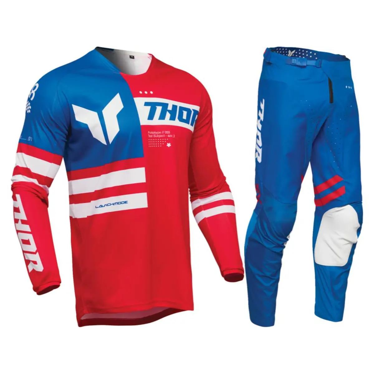 2025 Thor Racing Adult Launchmode Patriot Red/White/Blue Gear Combo 1