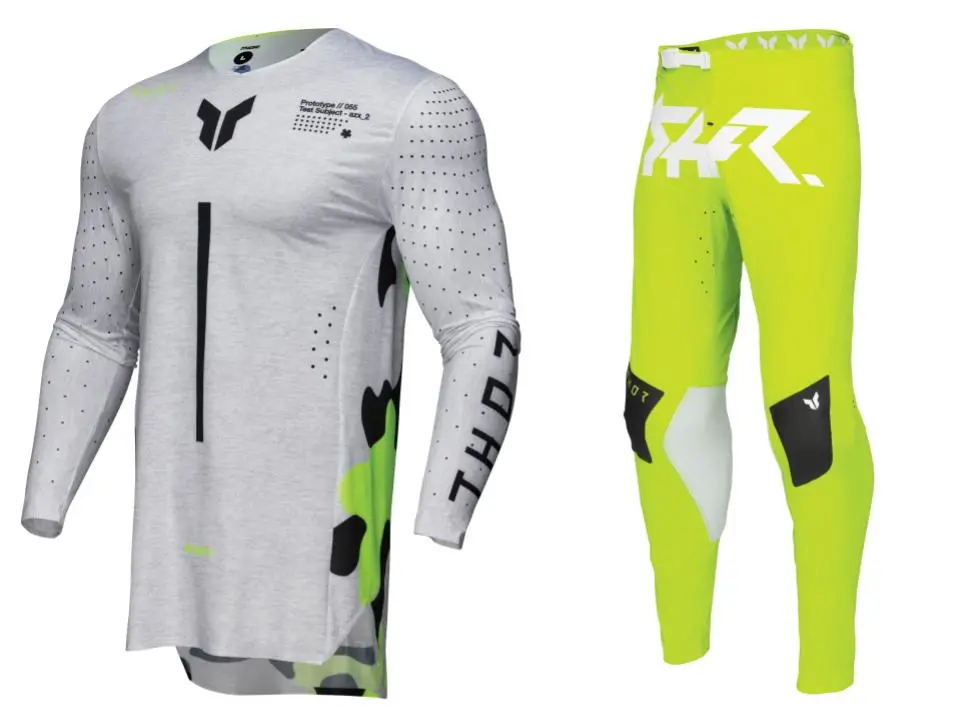 2025 Thor Racing Adult Sportmode Riot White/Acid Gear Combo 1