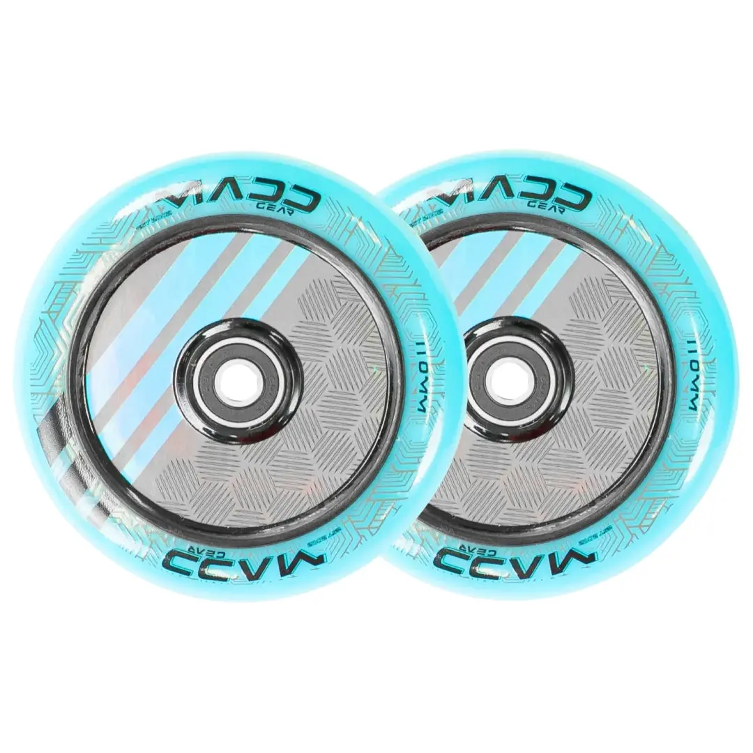 Pair Madd Gear 110Mm Zen Hollow Core Wheel Blue 1