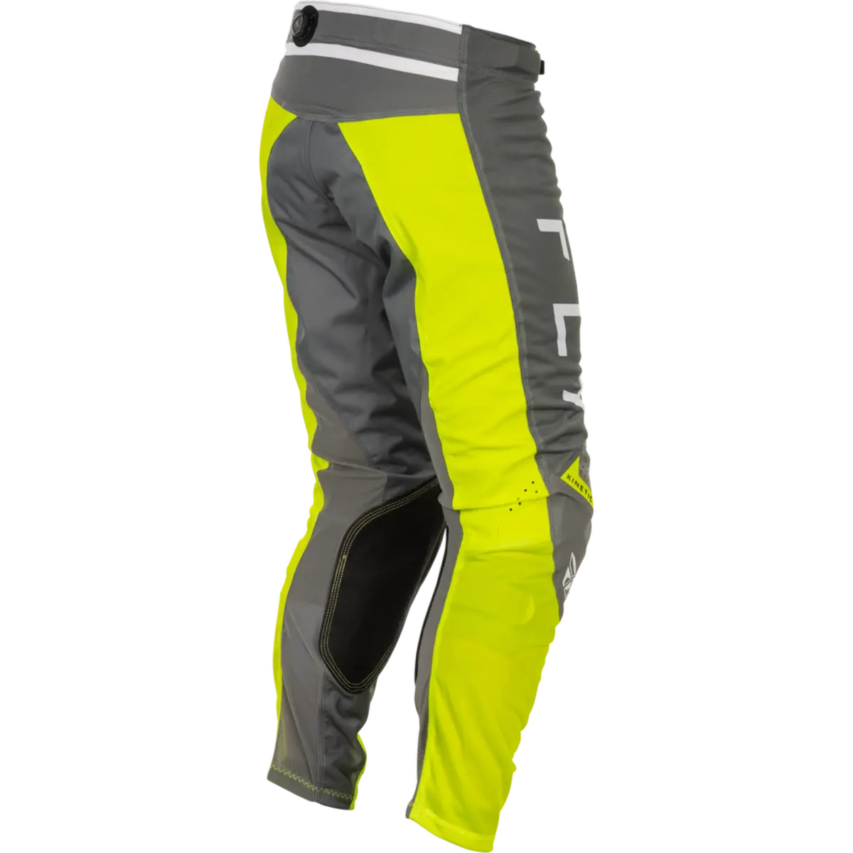 2025.5 Fly Racing Adult Kinetic Mesh Center Grey/White/Hi-Vis Gear Combo 6