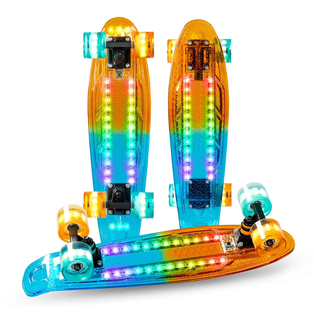 Madd Light Up Deck Retro Board Orange / Teal 1