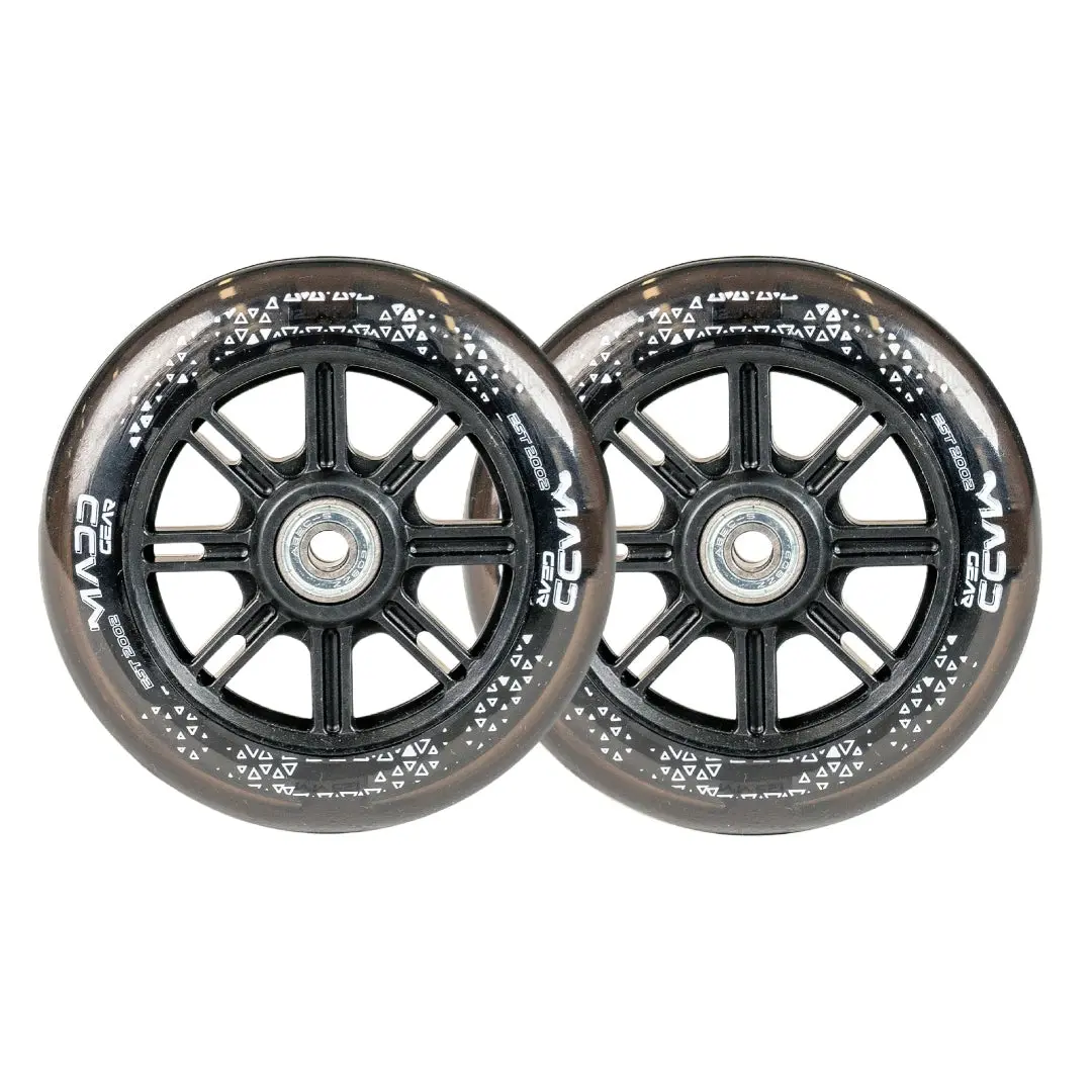 Pair Madd Gear 125Mm Rush 125 Light Up Wheel Black / Clear Pu 1