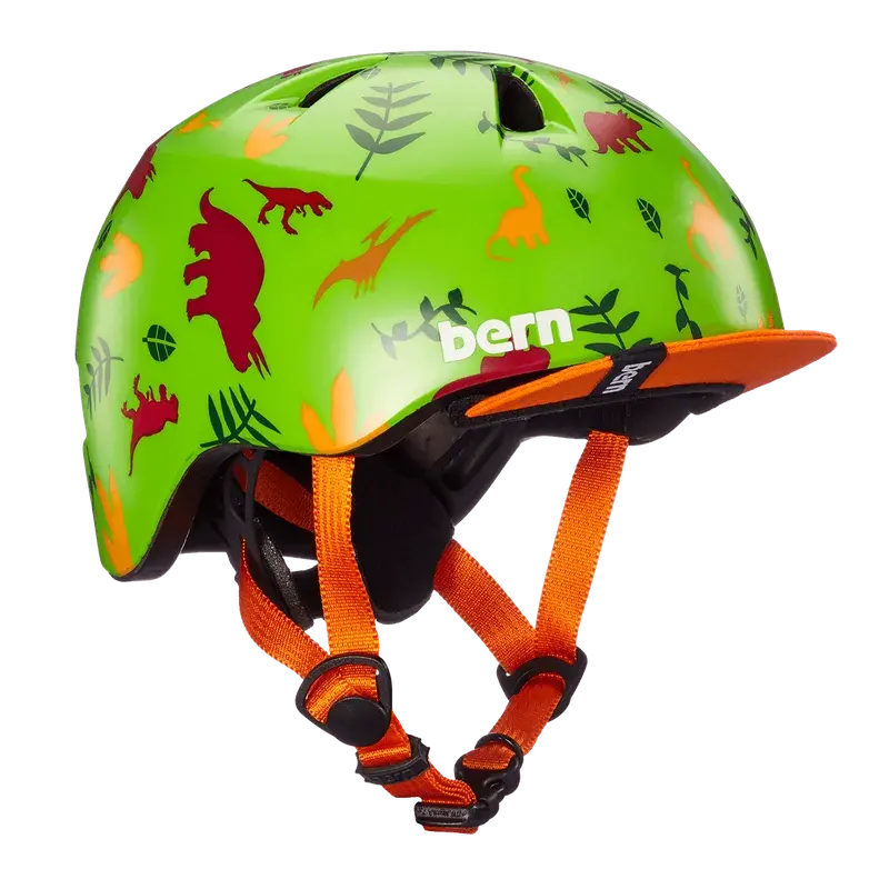 Bern Tigre Satin Green Dino W/ Visor – Xxs 1