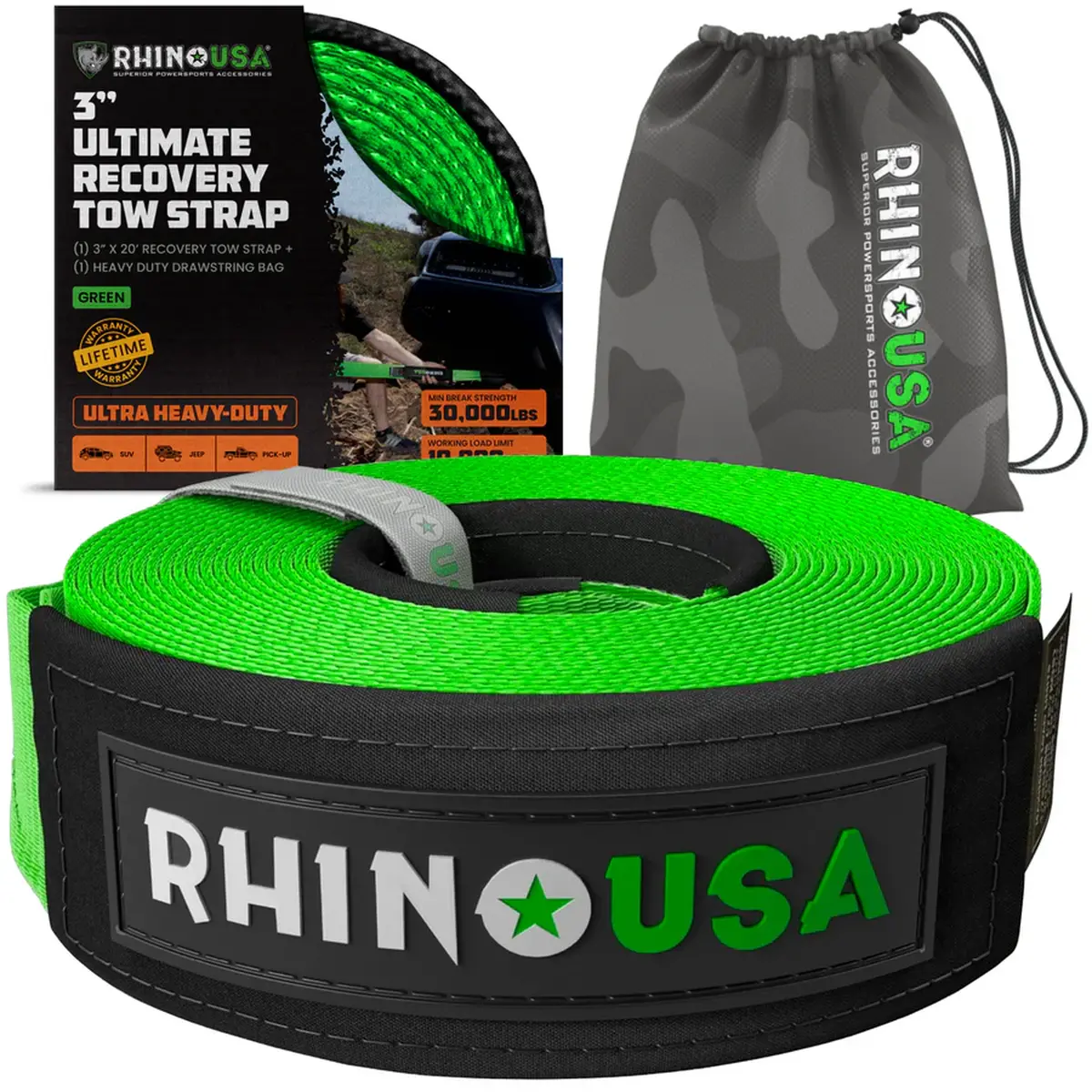 Rhino Usa Recovery Tow Strap (3" X 20') 1