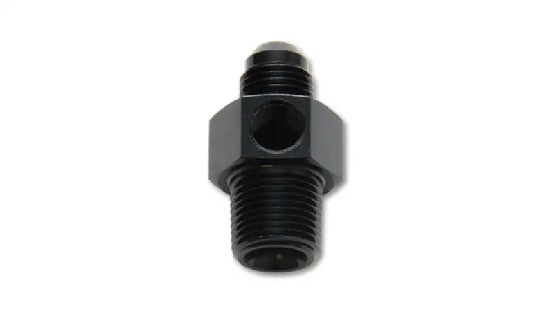 Vibrant -6An To 3/8-Inch Npt Male Union Adapter With 1/8-Inch Npt Auxiliary Port 1
