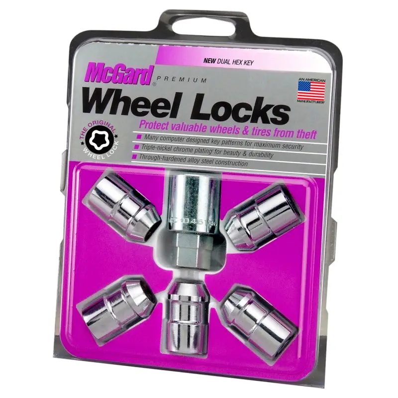 Mcgard Chrome Cone-Seat Wheel Lock Nuts – 5-Pack, 1/2-20 Thread, Dual-Hex 3/4" & 13/16", 1.46" Length 1