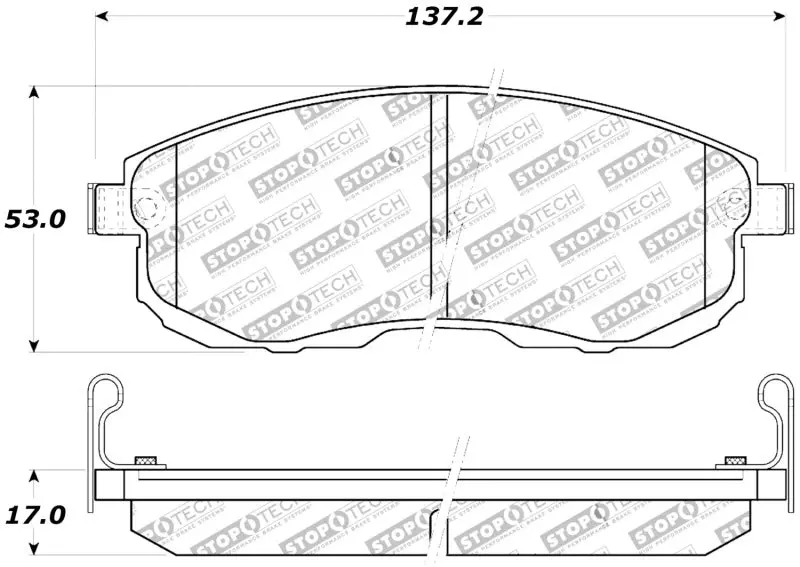 Stoptech Performance Front Brake Pads For 2002–2005 Infiniti G35, 2007–2009 Nissan Altima/Sentra, And 2002–2005 350Z 1