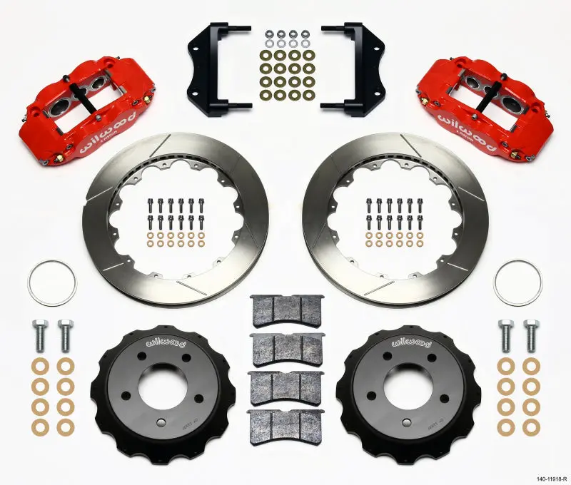 Wilwood Narrow Superlite 6R Front Brake Hat Kit – 12.88" Diameter, Red Finish, Fits 1984–1987 Corvette C4 1