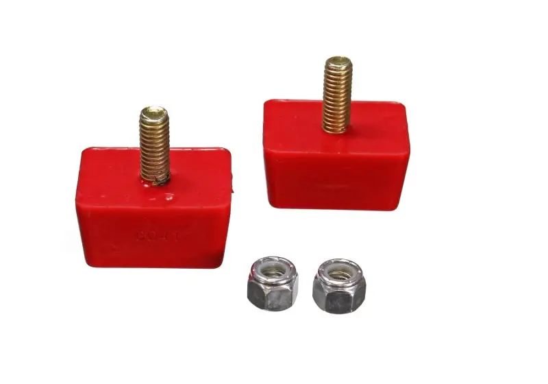 Energy Suspension Low-Profile Rectangular Bump Stops – Red, 7/8" H × 1-7/8" L × 1-3/8" W (Pack Of 2) 1