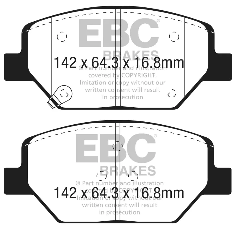 Ebc Ultimax Replacement Front Brake Pads For 2015–2018 Chevrolet Camaro 1