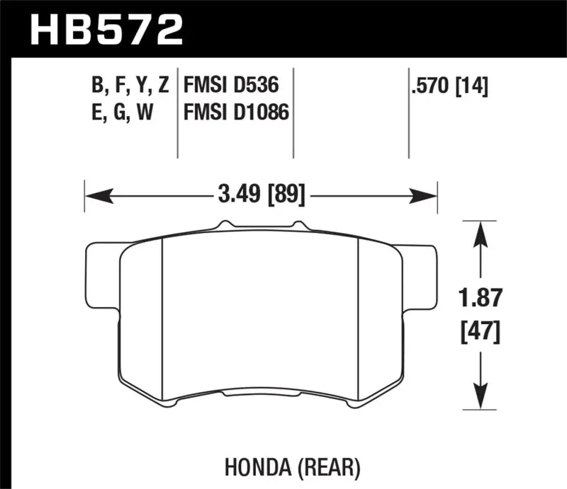 Hawk Hps 5.0 High-Performance Rear Brake Pads For 2001–2003 Acura Cl Type-S 1