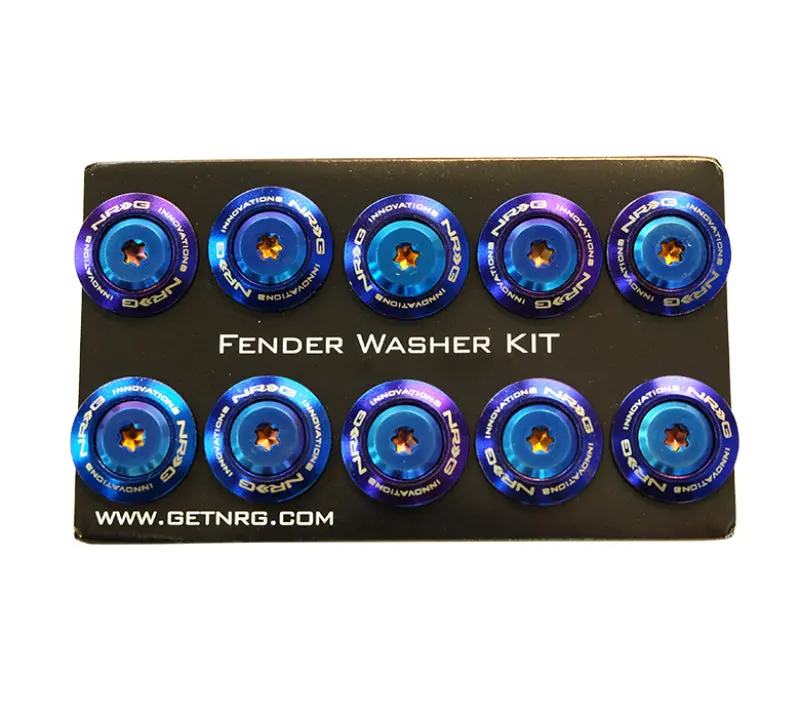 Nrg Ti-Series Fender Washer Kit – M6 Titanium Burn Washers & Screws For Plastic Body Panels, 10-Piece Set 2