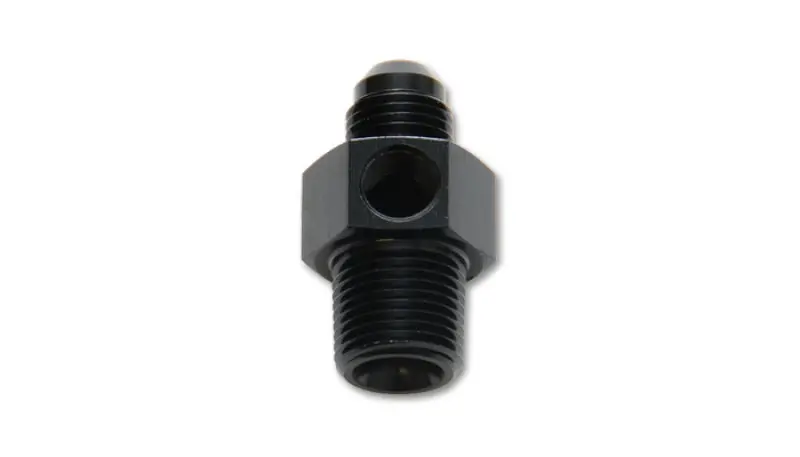 Vibrant -6An To 3/8-Inch Npt Male Union Adapter With 1/8-Inch Npt Auxiliary Port 2