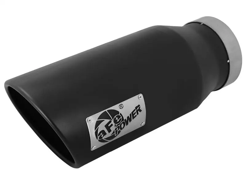 Afe Power Bolt-On Black Diesel Exhaust Tip – 4" Inlet, 6" Outlet, 15" Length, Left-Side Mount 1