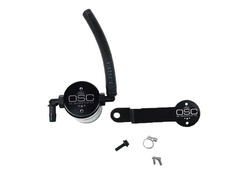 J&L 17-21 Honda Civic Type R Passenger Side Oil Separator 3.0 - Black Anodized 1