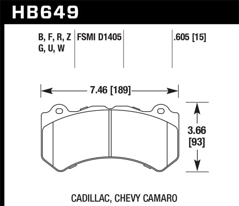 Hawk Hps Front Brake Pads For 2008–2014 Cadillac Cts-V (5.0L V8) 1