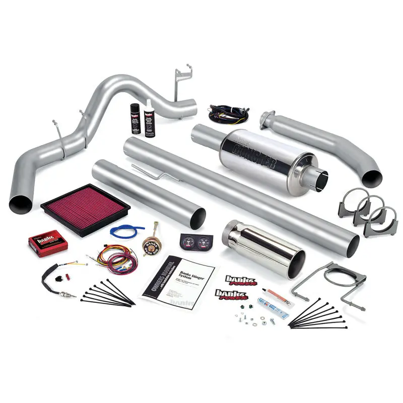 Banks Power Stinger Exhaust System For 2002 Dodge Ram 5.9L Diesel – Stainless Steel Single Exit With Chrome Tip 1