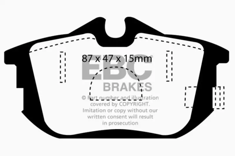 Ebc Ultimax2 Rear Brake Pads For 1999–2004 Volvo S40 1.9L Turbo T4 (200 Hp) 2