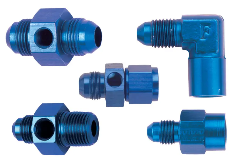 Fragola -8An Inline Gauge Adapter – Male To Female, Black Anodized 1