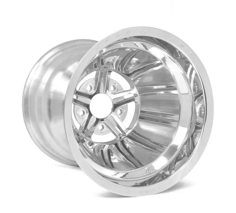 Race Star 63 Pro Forged Polished Wheel – 15X12", 5X4.75" Bolt Circle, 3.00" Backspace, Non-Beadlock Sportsman Design 1