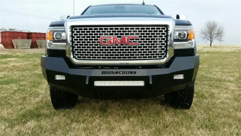 Iron Cross Low-Profile Front Bumper For 2015–2019 Gmc Sierra 2500/3500 – Gloss Black Finish 1